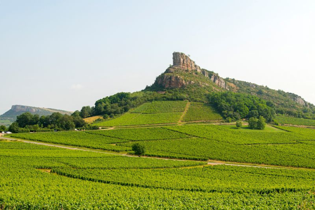 Roche de Solutré, région de a Bourgogne Franche-Comté, France